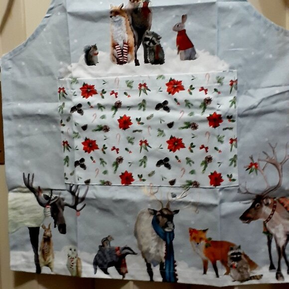 NEW!! Children's Chef Holiday Animal Bunch Apron by Green Box Art - 100% Cotton! - Picture 3 of 8